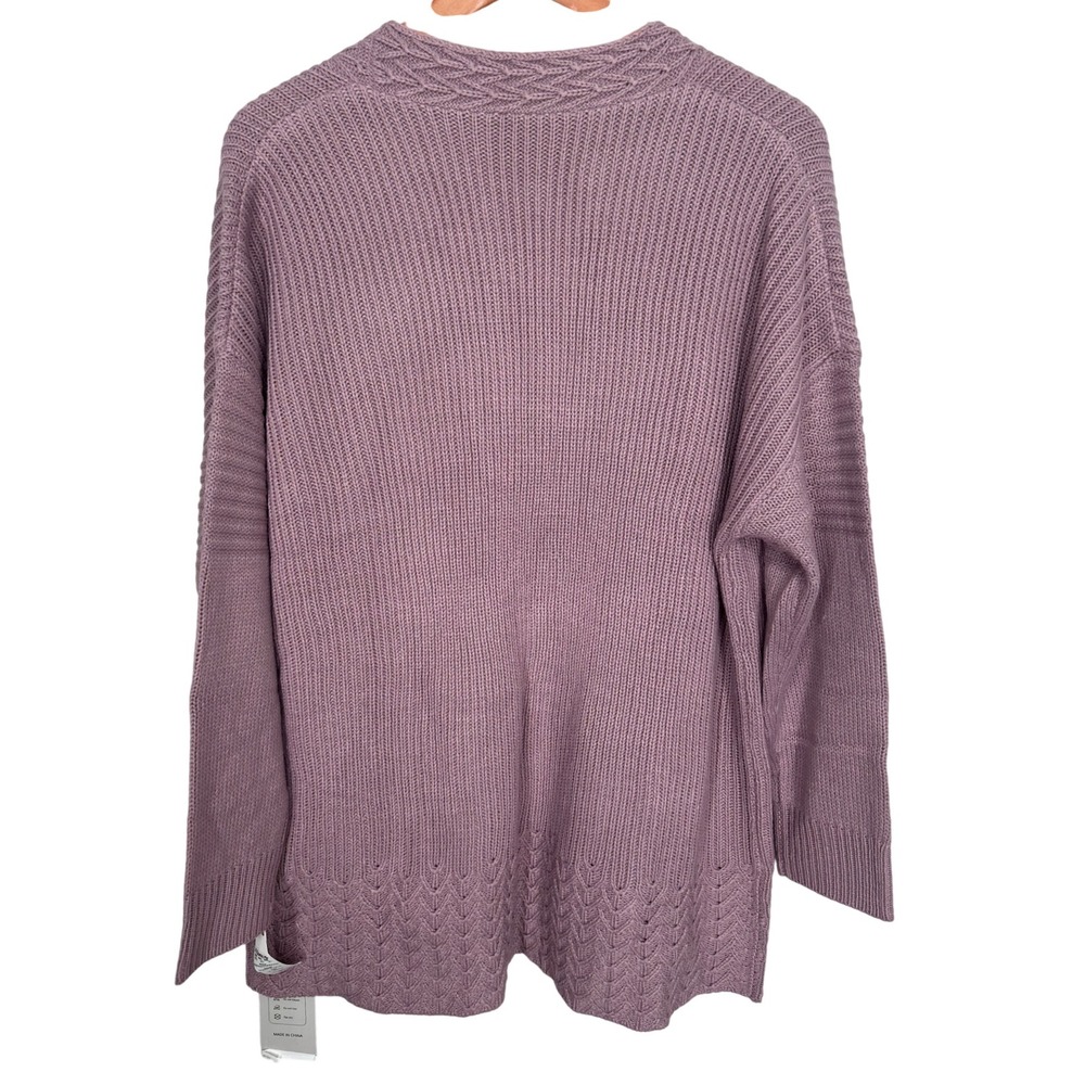 Kohl's Light Purple Open Front Cardigan Decorative Weave Pockets Women's XL‎ NWT - Picture 4 of 9
